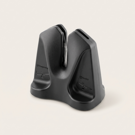SharpBuy knife sharpener, elevated view showing both sharpening slots