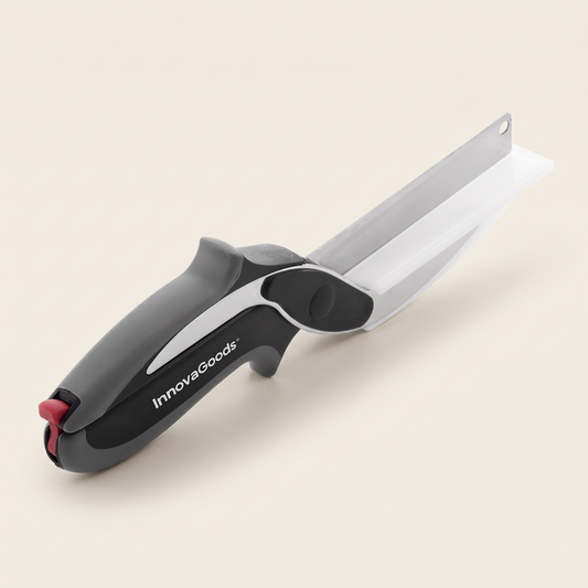SharpBuy kitchen knife-scissors, alternate angle on off-white background