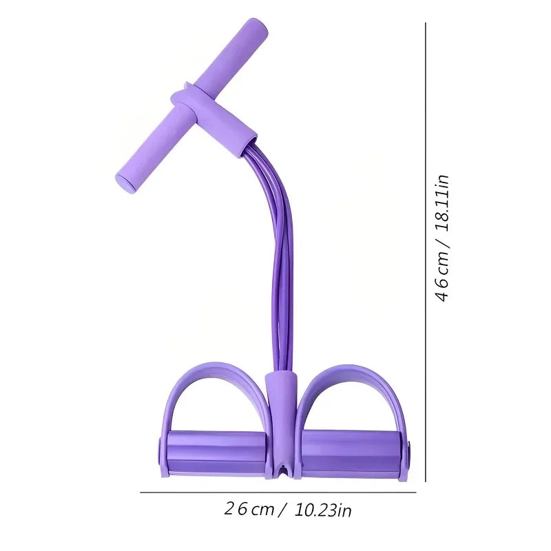 4‑Tube Pedal Tension Rope Multi‑Functional Household Fitness Elastic Band for Yoga Abdominal Body Exercise